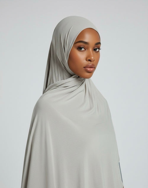 Silvery Whisper Premium Jersey Hijab