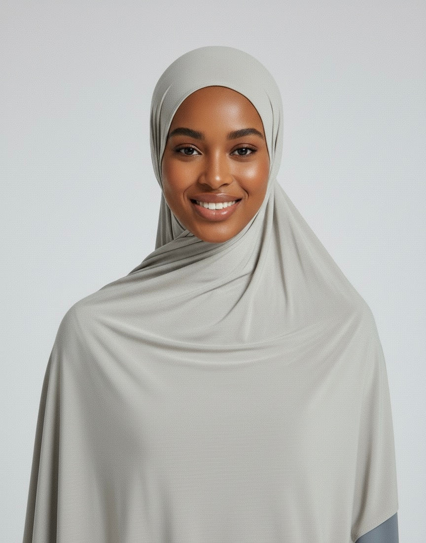 Silvery Whisper Premium Jersey Hijab