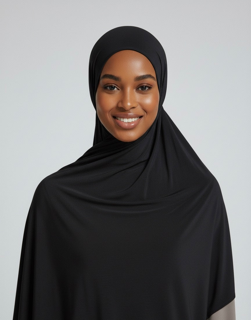 Midnight Noir Premium Jersey Hijab