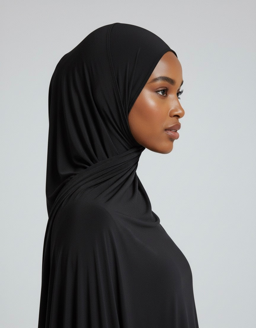 Midnight Noir Premium Jersey Hijab